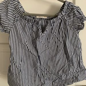 Blue and white striped top